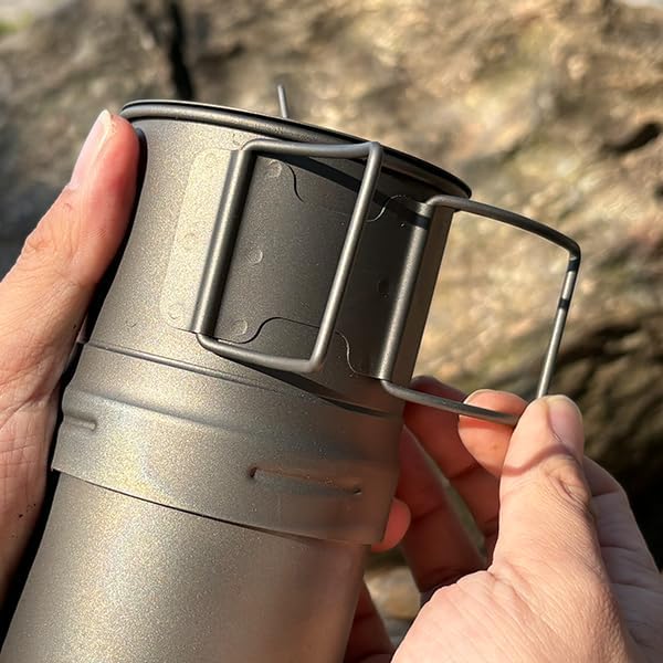 Maxi Titanium Moka Pot – Lightweight Grade 1 Titanium Stovetop Coffee Maker for Camping & Outdoor Use