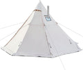 Hot Tent with Stove Jack, 4 Season 3-4 Person Tipi Tent for Camping, 8.2ft Standing Room with Snow Skirt, Cold Weather Shelter for Family Fishing, Hiking, Hunting, Backpacking