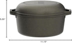 Lodge 5 Quart Cast Iron Double Dutch Oven – Pre-Seasoned – Lid Converts to 10.25" Skillet – PFAS-Free – Made in USA – Dual Handles – Oven, Grill, Campfire & Stovetop Safe – Durable & Non-Toxic