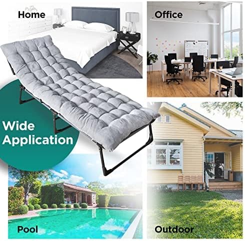 ZONETECH Folding Cot & Pad Mattress 4 Position Adjustable Portable, Premium Quality for Adult and Kids-Perfect for Camping, Travel, Patio, Beach, Indoor & Outdoor Activity (4-Pack)