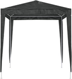 6.6ft x 6.6ft Anthracite Party Tent with Steel Frame, Polyethylene Shelter for Outdoor Events, Water-Resistant and Easy Setup for Garden Terrace Gatherings