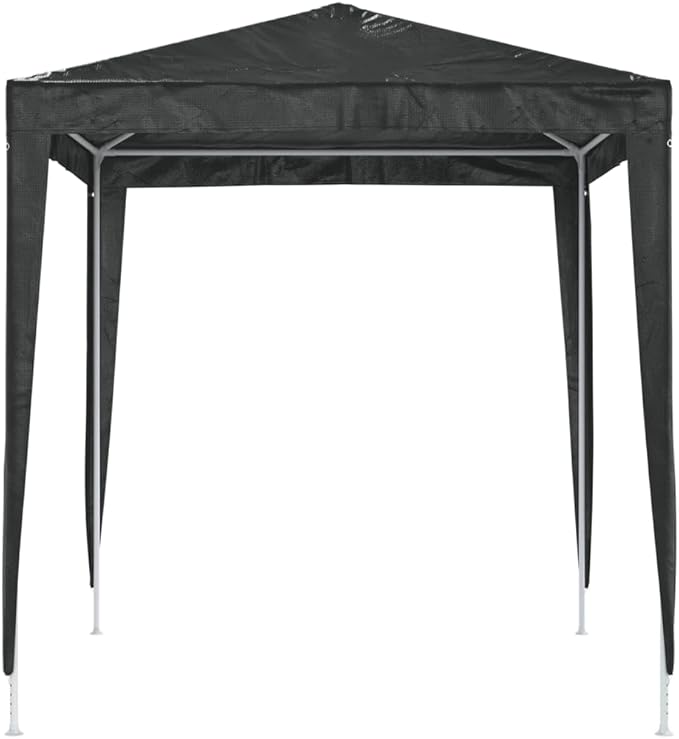 6.6ft x 6.6ft Anthracite Party Tent with Steel Frame, Polyethylene Shelter for Outdoor Events, Water-Resistant and Easy Setup for Garden Terrace Gatherings