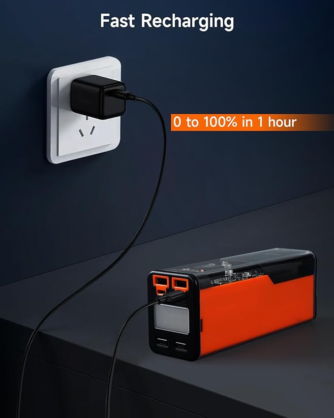 J&J EASIER, FASTER Laptop Power Bank with AC Outlet 110V/100W, 140W Super Fast Charging USB-C, 27000mAh Portable Laptop Charger, Power Bank for Camping Home use, Battery Backup for WiFi Router CPAP