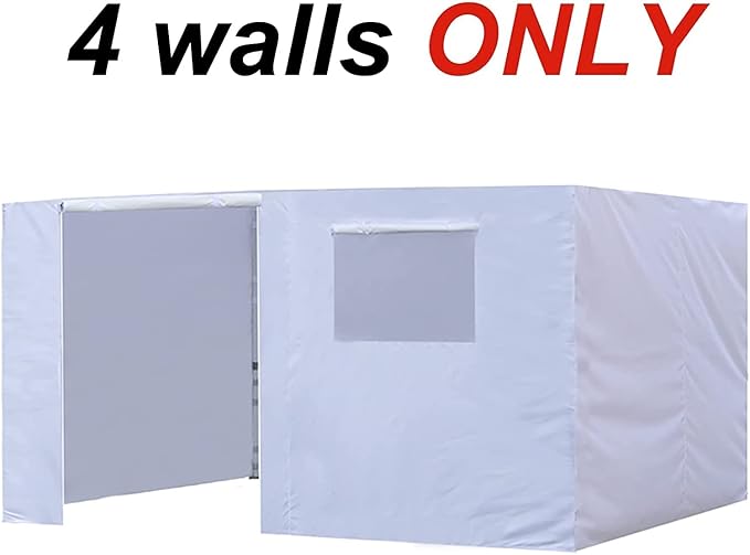 Eurmax USA Full Zippered Walls for 10 x 15 Easy Pop Up Canopy Tent,Enclosure Sidewall Kit with Roller Up Mesh Window and Door 4 Walls ONLY,NOT Including Frame and Top（Brown）