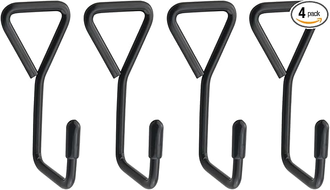 4PCS Heavy Duty Triangular Metal Hooks Outdoor Camping Tent Hooks Hanging Plant Basket for Kitchen Utensils Spoons Pots Pots Utensils Clothes Jeans Bag Towel Black