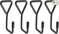 4PCS Heavy Duty Triangular Metal Hooks Outdoor Camping Tent Hooks Hanging Plant Basket for Kitchen Utensils Spoons Pots Pots Utensils Clothes Jeans Bag Towel Black