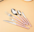 Cutlery Set Pieces Service Stainless Steel Titanium Flatware,Silverware Flatware Cutlery Set， 6/24/36/48 Piece Tableware Steak Knife， Fork Spoon Butter Knife Dessert Spoon ABS Rivet Handle