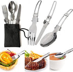 Aluminum Alloy Outdoor Camping Trip Cookware Camping Pot Hiking Picnic Tourist Tableware Set with Folding Spoon Mini Gas Stove (Color : B)