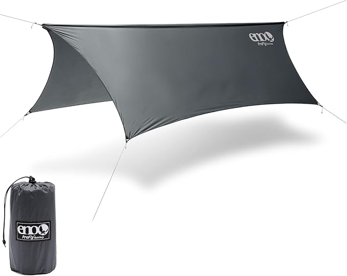 ENO, Eagles Nest Outfitters ProFly Rain Tarp, Ultralight Hammock Accessory, Charcoal