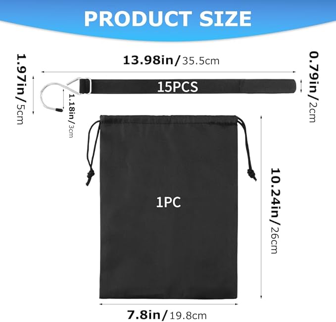 14Pcs Ice Fishing Coat Hooks, Outdoor Hun/ting Tent Hanging Hooks Ice Fishing Shelter Accessories Hanging Storage for IceFishing Tents Outdoor Camping(Color:Black)