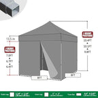 Eurmax USA 8'x8' Pop-up Canopy Tent Commercial Instant Canopies with 4 Removable Zipper End Side Walls and Roller Bag, Bonus 4 SandBags(Burgundy)