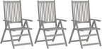 Patio Reclining Chairs,Camp Chair,Barbecue Chairs,Fishing Chairs,Bistro Chair,Coffee Chair,Patio Funiture,for Dining Room,Living Room,Study Room,Garden, 3 pcs with Cushions Solid Acacia Wood