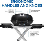 Napoleon TravelQ PRO285X Portable Propane Gas Grill with Foldable Scissor Cart, Black, 2 Burners, Tailgating, Camping, and Small Outdoor Spaces