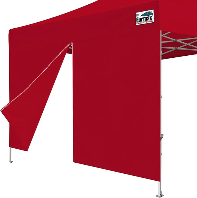 Eurmax USA Instant Canopy SunWall Canopy Middle Zipper Wall for Easy Entry and Exit Sidewall for Pop Up Canopy Tent,1 Pack Sidewall Only (10Ft×5.6Ft,Red)