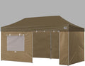 Eurmax USA Full Zippered Walls for 10 x 20 Easy Pop Up Canopy Tent,Enclosure Sidewall Kit with Roller Up Mesh Window and Door 4 Walls ONLY,NOT Including Frame and Top (Khaki)