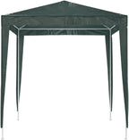 Green PE Canopy Party Tent with Steel Frame 6.6 x 6.6 ft Outdoor Shelter for Events and Gatherings Water-Resistant UV-Resistant Fabric