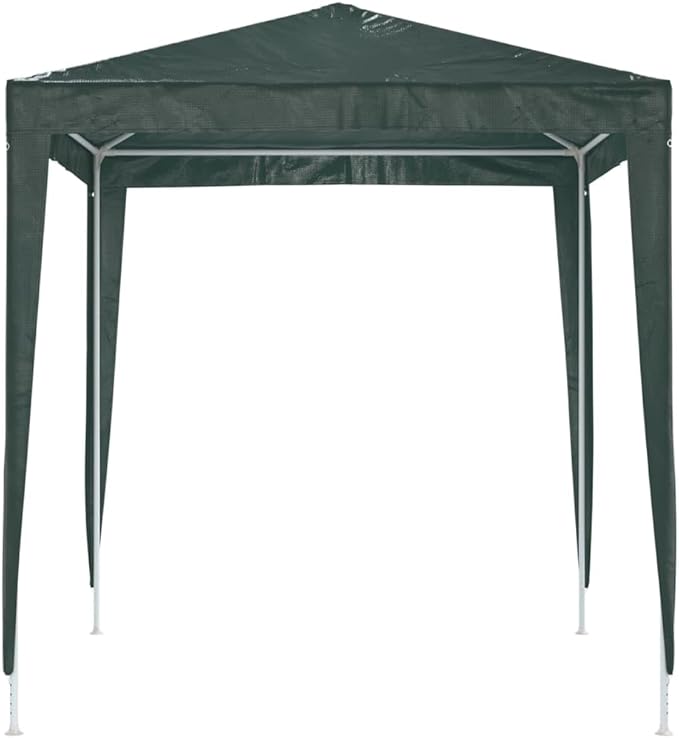 Green PE Canopy Party Tent with Steel Frame 6.6 x 6.6 ft Outdoor Shelter for Events and Gatherings Water-Resistant UV-Resistant Fabric
