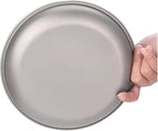 Compatible For Titanium Outdoor Camping Frosted Round Plate Dishes Tableware