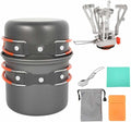 Outdoor Camping Cookware Set Utensils Tableware Cooking Stove Kit Travel Hiking Picnic Camping Tools for 1-2 Person
