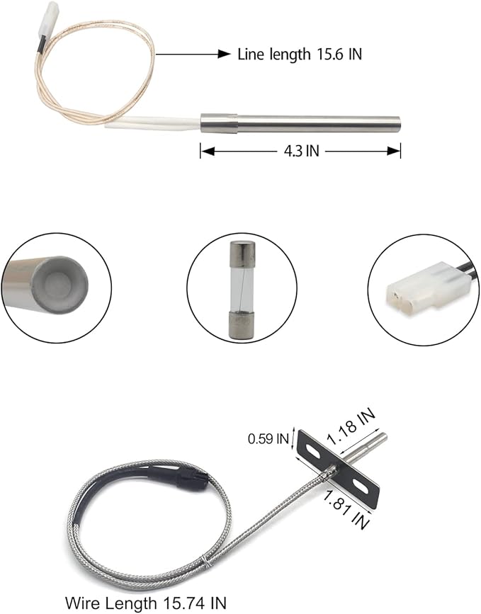 Digital Thermostat Control Board Kit Replacement for Pit BOSS 5 Series Vertical Pellet Smoker with LCD Display, Equipped with Hot Rod Ignitor, RTD Temperature Probe Sensor and Meat Temperature Probes