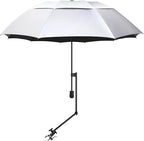 UPF 50+ Beach Umbrella with Adjustable Universal Clamp