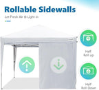 Quictent Easy Pop up Canopy Tent 10'x10' with 4 Detachable Window Sidewalls, One Person Setup, Waterproof Outdoor Portable Vendor Event Tent Shelter Enclosed, Wheeled Bag Included
