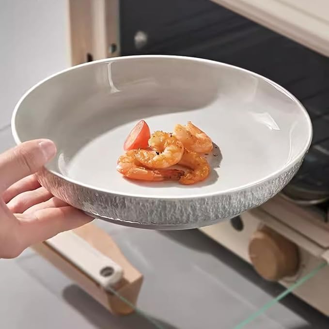 Camping Plates Dinner Plates, Dishes, Household Ceramic Dishes, Tableware, Light Luxury Dinner Plates, Deep Dishes, Dishes Decorative Plate(A*4)
