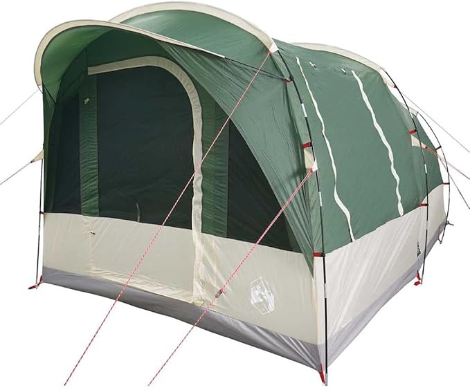 3-Person Green Waterproof Camping Tent with Tunnel Design, All-Season Outdoor Shelter for Backpacking and Hiking, Easy Setup Windproof Polyester Shelter with Mosquito