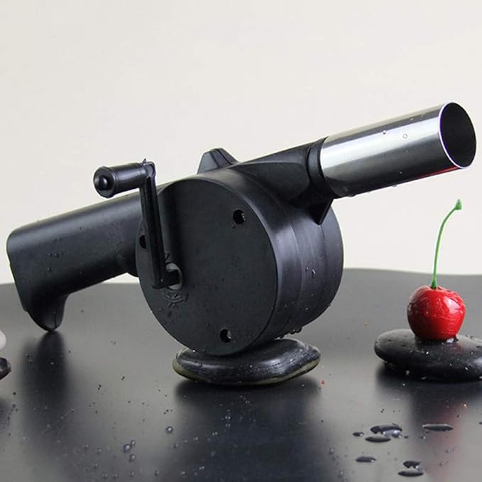 PLIAVAON BBQ Fan Air Blower Fast Fire Starter Portable Mini Manual Hand Crank for Outdoor Picnic Camping Cooking Barbecue Charcoal Grills Stove Accessories (A)