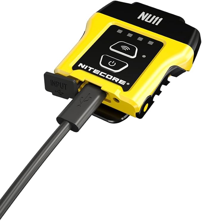 Nitecore NU11 Clip-On Cap Light and Headlamp, 150 Lumen Bright, USB-C Rechargeable, 90 Degree Adjustable for Fishing Camping and Work with Hands-Free Motion Sensor, White and Red LEDs and Sticker