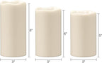 Wondise Solar Candles Outdoor Waterproof IP65 Rechargeable Solar Candles, Dusk to Dawn, Outdoor Pillar Candle for Camping Patio Porch Lanterns(3 Pack, 3" D x 5" H x 6" Hx 8" H)