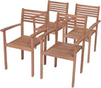 Patio Chairs,Rattan Chair,Bistro Chair,Patio Funiture,Coffee Chair,Camp Chair,Coffee Chair,Armchair,for Dining Room,Living Room,Study Room,Garden,4 pcs with Green Cushions Solid Teak Wood