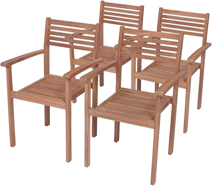Patio Chairs,Rattan Chair,Bistro Chair,Patio Funiture,Coffee Chair,Camp Chair,Coffee Chair,Armchair,for Dining Room,Living Room,Study Room,Garden,4 pcs with Green Cushions Solid Teak Wood