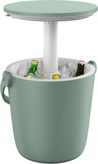 Keter Go Bar 4.2 Gallon Portable Beer and Wine Cooler with Handle and Pop Up Outdoor Table Perfect for Your Patio, Picnic, and Beach Accessories, Graphite