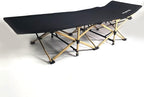 Carbon Steel Camping Cot Waterproof Durable Neck Pillow with Bag 14.3lbs (Black)