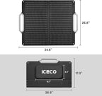 ICECO VL75ProD Dual Zone Fridge Freezer, 12 Volt Refrigerator, 79Qt Car Fridge Powered by SECOP, Portable Freezer with Reversible Lid, 0-50°F, AC/DC, For Car, Outdoor, Camping |+Battery+Solar Panel