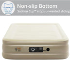 Simpli Comfy 18” Queen Inflatable Air Mattress with Built-in Dual Pump, Adjustable Firmness, Foldable Blow-Up Mattress with Storage Bag, Self-Inflating Air Mattress for Home, Guest, Travel, Camping