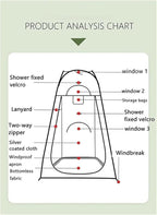 Camping Tent,Shower Tent, Portable Privacy Shower Curtain for Beach Camp Mountaineering Outdoor Hiking Fishing or Car Camping Beach Tent