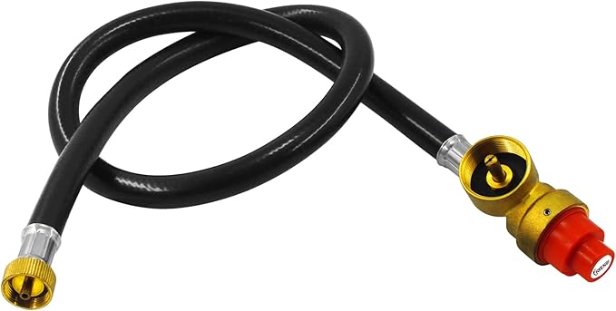 MENSI Fuel Propane Butane Gas Portable Camping Stove Replacement 27.5 Inch Regulator with Hose Convert to 1LB Disposal Bottle