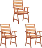 Patio Dining Chairs ,Outdoor Chairs,Coffee Chair,Study Chair,Bistro Chair,Fishing Chairs,Camp Chair,Garden Chairs,for Deck, poolside,Camping,Beach,Campsite,3 pcs with Cushions Solid Acacia Wood