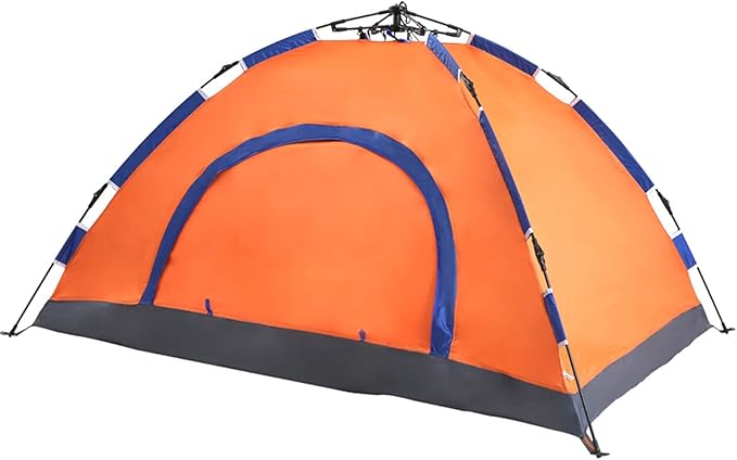 2 Person Tents for Camping Automatic Pop Up Camping Tent Lightweight Waterproof Windproof Dome Tents for Kids & Adults Great for Camping Backpacking and Hiking Ou Blue (Color : Orange)