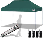 Eurmax USA 10'x15' Pop Up Canopy Tent Commercial Instant Canopies with Heavy Duty Roller Bag,Bonus 4 Sand Weights Bags (Forest Green)