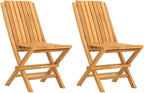 Folding Patio Chairs 2 pcs,Outdoor Chairs,Club Chairs,Decorative Chair,Camping Chair,Camping Chair,Reception Chair,Bistro Chair,for Patio,Balcony,Party,18.5"x18.5"x35" Solid Wood Teak
