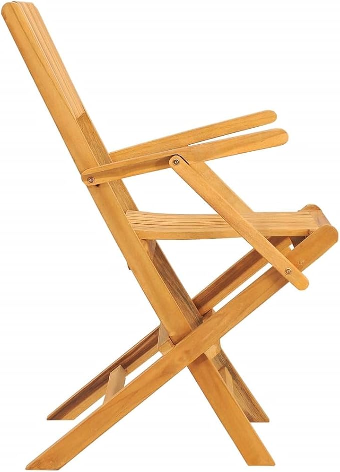 Solid Teak Wood Folding Patio Chairs 2-Pack 21.7"x24"x35.4" Weather-Resistant Outdoor Lounge Chairs for Poolside, Beach, Camping and Backyard