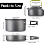 Camping Cookware Set Aluminum Nonstick Portable Outdoor Tableware Kettle Pot Cookset Cooking Pan Bowl for Hiking BBQ Picnic
