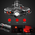 WINDFIRE Red Light Hunting Headlamp Rechargeable, 600 Lumens Bright LED Headlight 3 Modes Tactical Zoomable Headlamps for Astronomy Night Vision Predator Hunting Coyote Hog