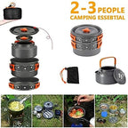 Outdoor Camping Cooking Set Pan Pot Bowl Kettle Foldable Cookware Kit Aluminum Travel Picnic Hiking Tableware Tools (Color : A) (A)