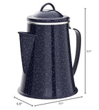 Stansport Enamel Percolator Coffee Pot & 4 Mug Set (11230),Blue