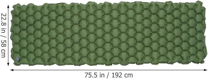 PRETYZOOM Outdoor Inflatable Sleeping Mat Waterproof Camping Mattress Portable Tent Sleeping Pad 192x58x6cm Green for Hiking and Travel