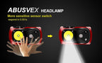 Headlamp Rechargeable 2PCS,1000 Lumen Ultra-Light Bright LED Headlight with White Red Light,Ultralight Waterproof Motion Sensor Head Lamp,4 Mode for Outdoor Camping Running